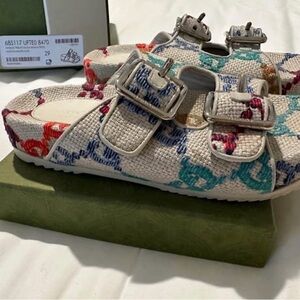 Gucci Multicolor Kids Sandals with Buckle Straps